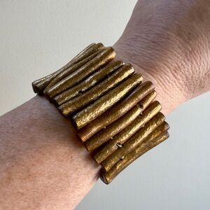 Gold Wooden stretch Bracelet